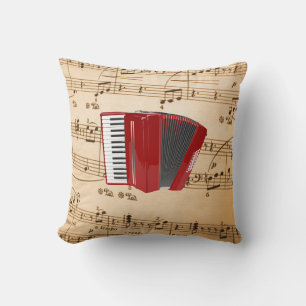Accordeonmuziek, populair ontwerp, kussen