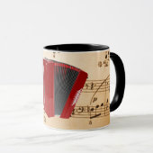 Accordeonmuziek, populair ontwerp, mok (Voorkant rechts)