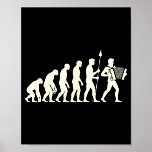 Accordeonontwerp voor mannen vrouwen accordeonist poster
