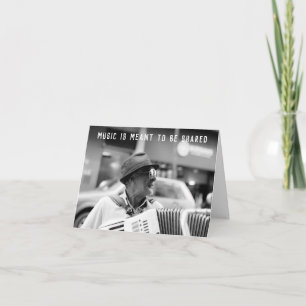 Accordeonspeler accordeonist muziek delen verjaard kaart