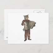 Accordion Cat Briefkaart (Voorkant / Achterkant)