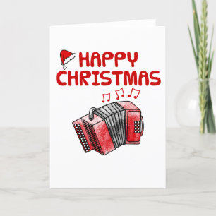 Accordion Christmas Kaart Folk Musician