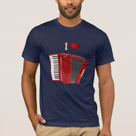 Accordion : J'aime mon t-shirt Red Accordion (Devant)