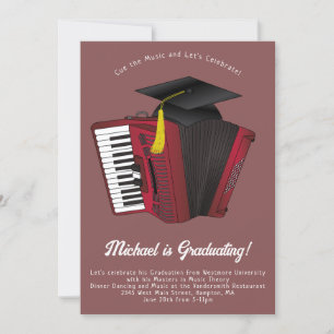 Accordion Music Graduation Party Uitnodiging