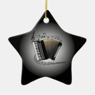 Accordion ~ Musical Wereldbol ~ Musical Scale ~ Keramisch Ornament