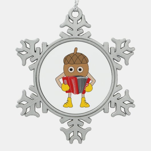 Accordion Nut Tin Sneeuwvlok Ornament (Voorkant)