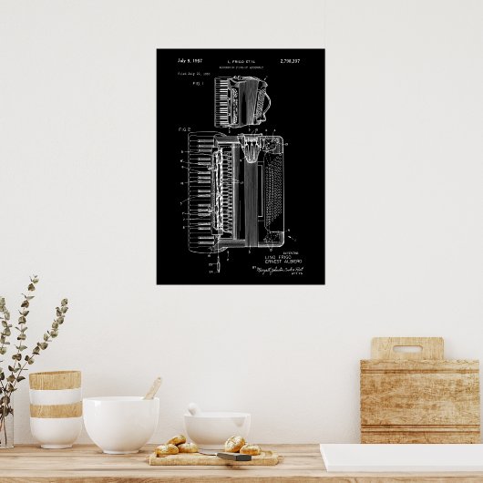 Accordion Patent Poster (Keuken)