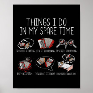 Accordion Player Gift Mannen Folk Music Accordion Poster