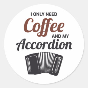 Accordion Polka Music Musician Coffee Gift Ronde Sticker