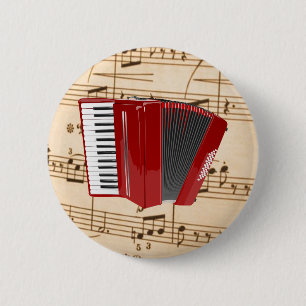 Accordion: Red Accordion Ronde Button 5,7 Cm