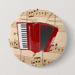 Accordion: Red Accordion Ronde Button 7,6 Cm