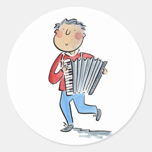 Accordion Ronde Sticker (Voorkant)