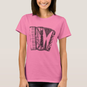 Accordion Shaped Word Art Black Text T-shirt