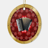 Accordion ~ Silver ~ Red ~ Kerstmis ~ Keramisch Ornament (Links)