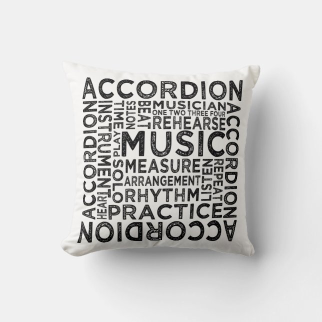 Accordion Typografie Kussen (Voorkant)