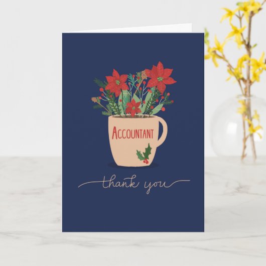Accountant bedankt voor kerstcadeautjes kaart (Gele Bloem)