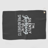 Accountant beoordeelt spreadsheets golfhanddoek (Horizontaal)