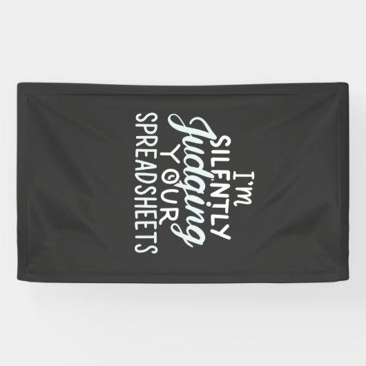 Accountant beoordeelt spreadsheets spandoek (Horizontaal)
