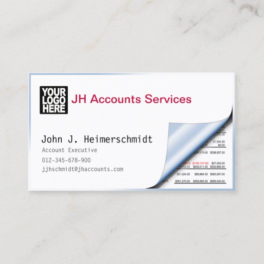 Accountant Boekhouder Peelback Balans Visitekaartje (Voorkant)