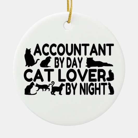 Accountant Cat Lover Keramisch Ornament (Voorkant)