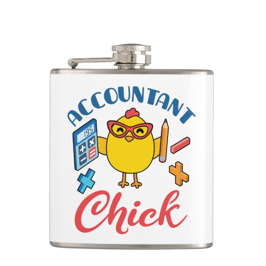 Accountant Chick Accounting CPA Afstuderen Vrouwen Heupfles (Voorkant)