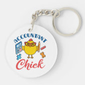 Accountant Chick Accounting CPA Afstuderen Vrouwen Sleutelhanger (Achterkant)