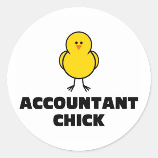 Accountant Chick Ronde Sticker
