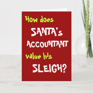 accountant Christmas Santa Sleigh Joke Feestdagen Kaart