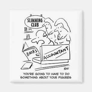 Accountant controleert de boeken in een slanke clu magneet