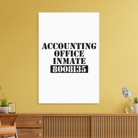 Accountant Costume Accounting Kantoor Inmate Canvas Afdruk (Insitu (Woonkamer))