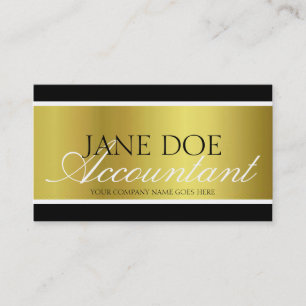 Accountant CPA Gold Metallic Script Visitekaartje