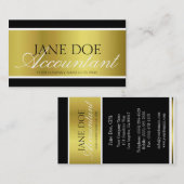 Accountant CPA Gold Metallic Script Visitekaartje (Voorkant / Achterkant)