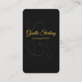 Accountant CPA Monogram Black Gold QR-code Visitekaartje (Voorkant)