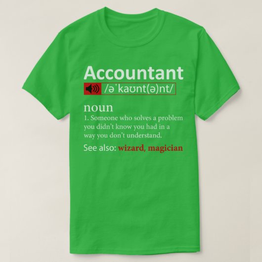 Accountant Definitie 1 T-shirt (Design voorkant)