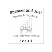 Accountant financiële, traditionele lettertypen 	rubberstempel (Afrduk)