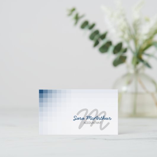 Accountant Financiën Diensten Kleur Cursief Monogr Visitekaartje (Staand voorkant)