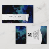 Accountant Geript Papier Blauw Abstract Financiën Visitekaartje (Voorkant / Achterkant)