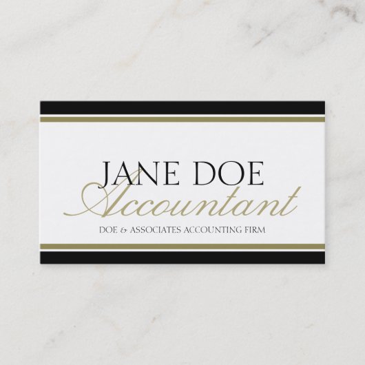 Accountant Gold Script Visitekaartje (Voorkant)