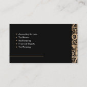 Accountant: Golden Numbers Pattern Visitekaartje (Achterkant)