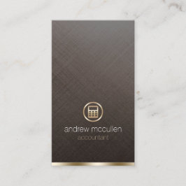 Accountant Gouden Rekenmachine Geborsteld Metaal F Visitekaartje
