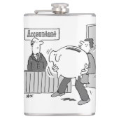 Accountant heeft een client met Giant Piggy Bank Heupfles (Voorkant)