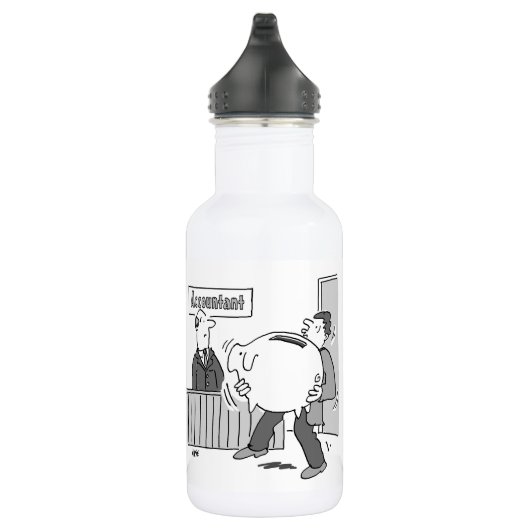 Accountant heeft een client met Giant Piggy Bank Waterfles (Rechts)