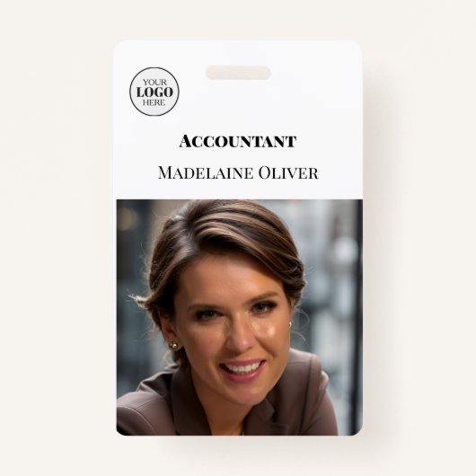 Accountant ID Foto Eenvoudige Logo Badge (Voorkant)