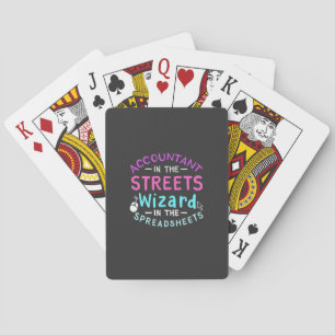 Accountant in de straten pokerkaarten