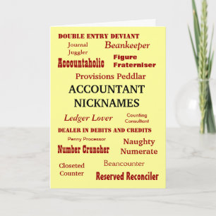 Accountant Joke Nicknames Congratulatie Kaart