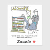 Accountant met behulp van een Abacus op het werk.  Sticker (Vel)
