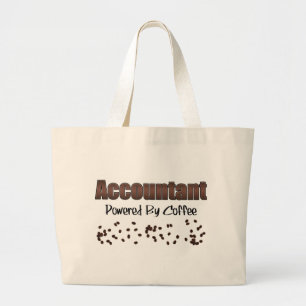 Accountant met koffie grote tote bag
