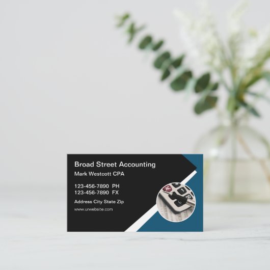 Accountant Moderne klassieke Visitekaartjes (Staand voorkant)