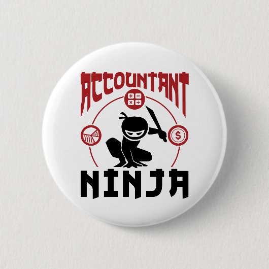Accountant Ninja Accounting CPA Ronde Button 5,7 Cm (Voorkant)