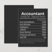 Accountant Nutrition Fact, Nutrition Facts Bedankkaart (Voorkant / Achterkant)